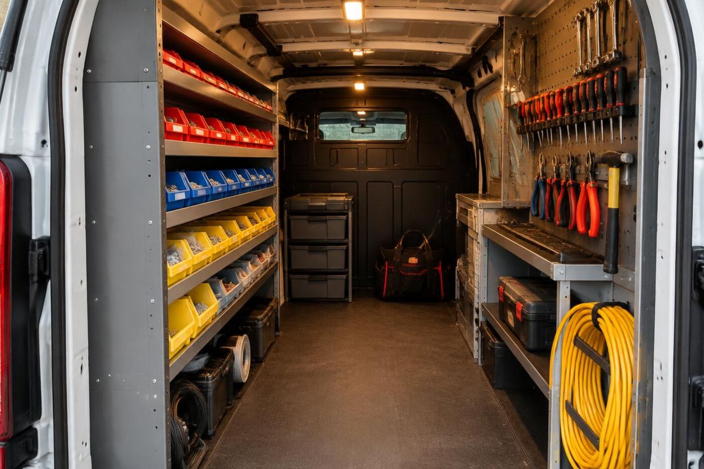 Service van stocked with tools and parts